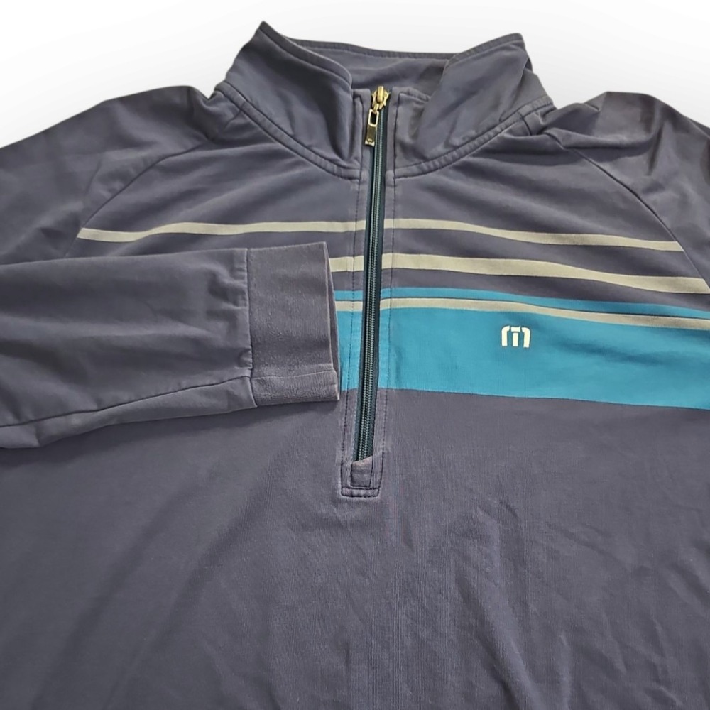 Travis Mathew X-Large XL Mock Collar 1/4 Zip Long Sleeve Shirt‎ Navy Blue